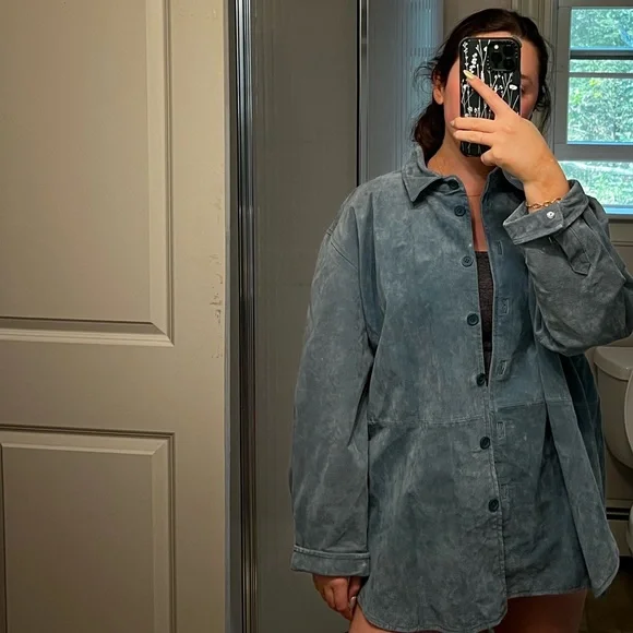 vintage oversized suede jacket - Picture 1 of 4